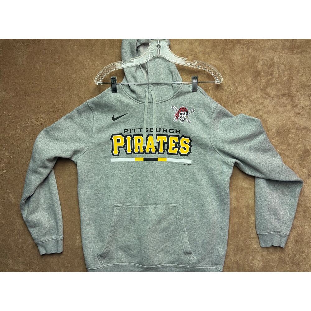 Nike Pittsburgh Pirates Gray Color Bar Club Pullover Hoodie Men's Size L MLB